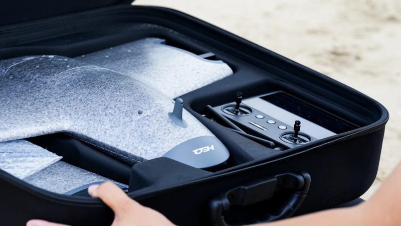 A black carrying case fitting all of the swan k1 pro parts with scepter 15 remote controller